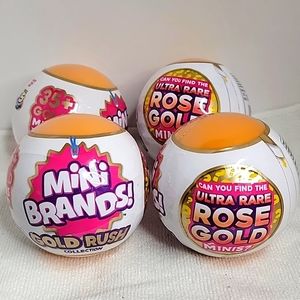 Lot of (4) Zuru 5 surprise-mini Brands "Gold rush collection"